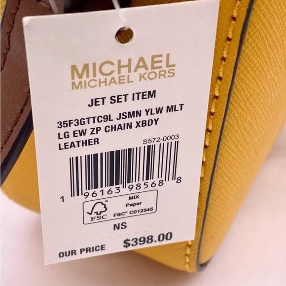 Michael Kors Yellow and Brown Crossbody Bag